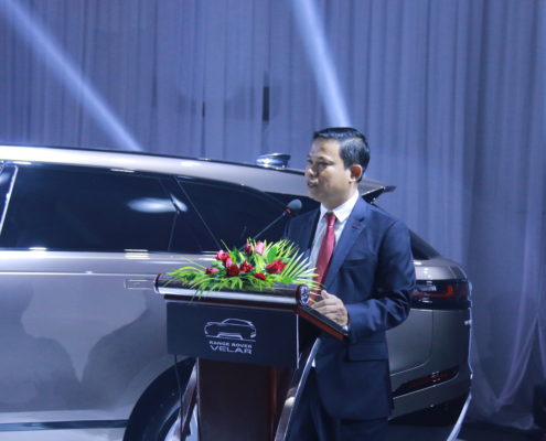 Speaker at the official launch of the Range Rover Velar